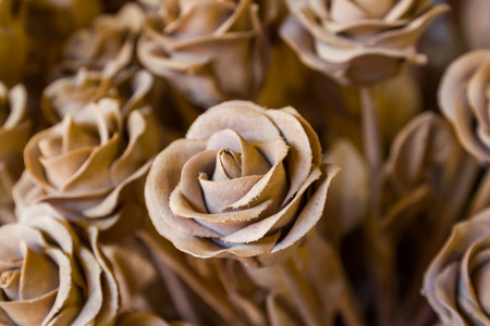 Rose make from brown paperの写真素材