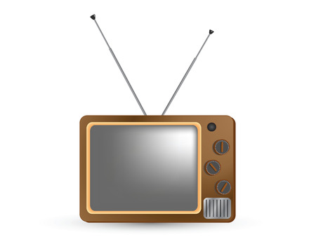 Retro Television on white background, Vector, EPS10のイラスト素材