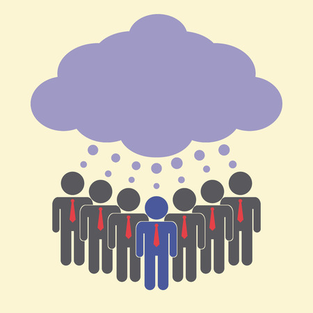 Businessman brainstorming ideas, VECTOR, EPS10のイラスト素材