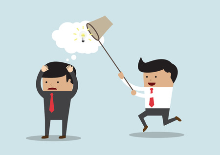Business man stealing idea, Steal idea concept, VECTOR, EPS10のイラスト素材
