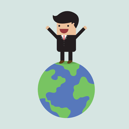 Businessman on the world, VECTOR, EPS10のイラスト素材