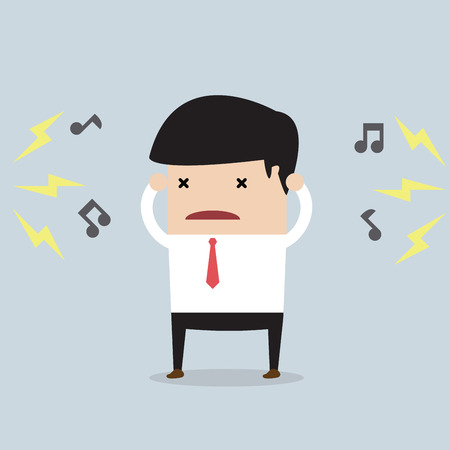 Businessman with noise, VECTOR, EPS10のイラスト素材