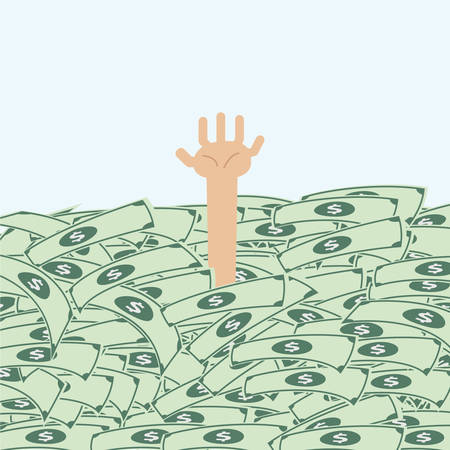 Someone is under the money, VECTOR, EPS10のイラスト素材