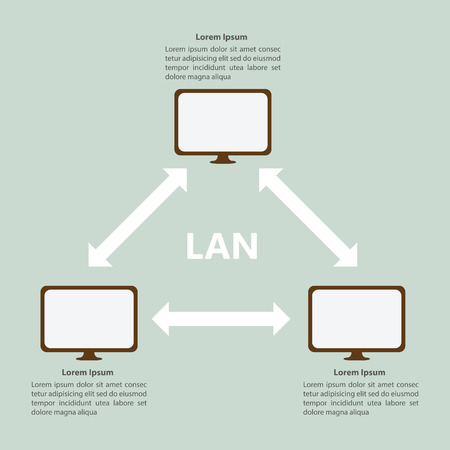 Local Area Network LAN Infographic template, VECTOR, EPS10のイラスト素材