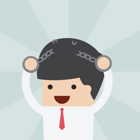 Businessman breaking the chain, Freedom concept, VECTOR, EPS10のイラスト素材