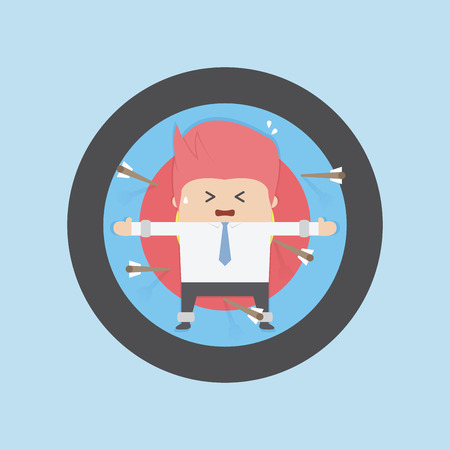 Businessman on archery targets, Risk concept, VECTOR, EPS10のイラスト素材