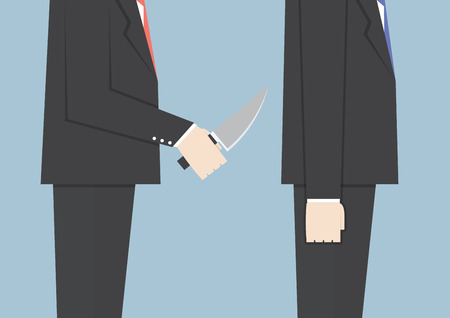 Businessman stabbing his friend in the back, VECTOR, EPS10のイラスト素材