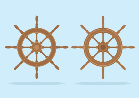 Marine helm, Two styles of steering wheel isolated, VECTOR, EPS10のイラスト素材