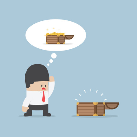 Businessman and empty treasure box VECTORのイラスト素材