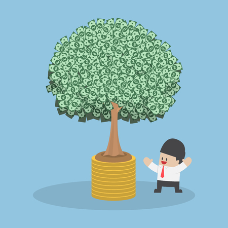 Tree growth from money coin, economic growth, investment, financial management concept, VECTOR, EPS10のイラスト素材