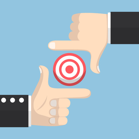 Businessman hands forming a frame and focus on target, business target conceptのイラスト素材