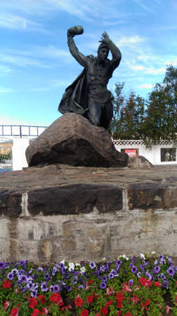 Murmansk. Murmanskaya oblast/Russia .The monument to Anatoly Bredov, Russian soldier.のeditorial素材