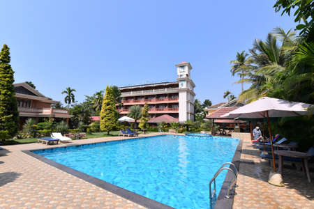 Outdoor swimming pool.のeditorial素材