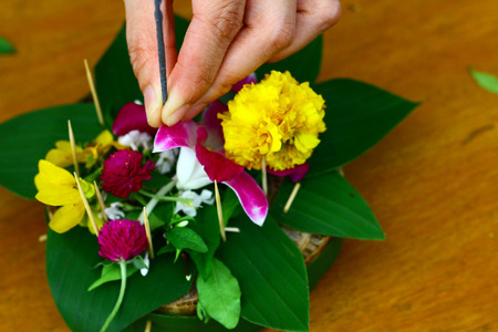 Loi Kratong with my familyの写真素材