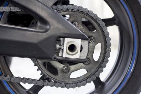Chain of big bikeの写真素材