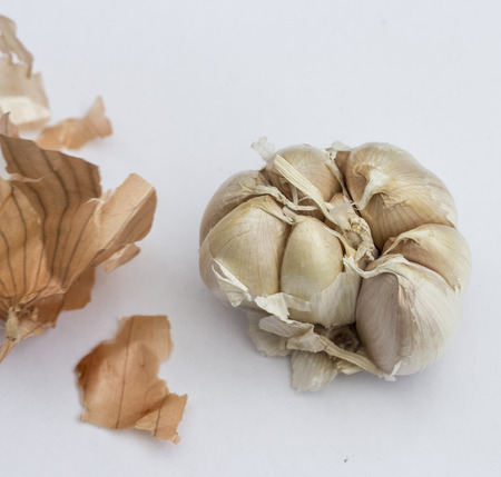 Garlic is one kind of food ingredient in the kitchenの写真素材