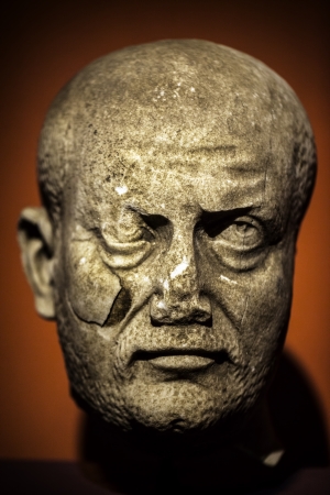 Antique age Marble Face and Body Statueの写真素材