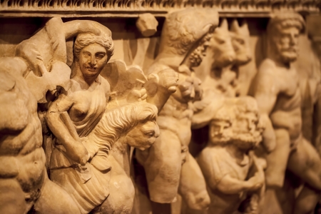 Antique age Marble Face and Body Statueの写真素材