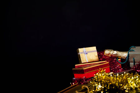 Gift Boxes and Champagneの写真素材