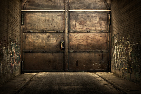 Iron Door in Tunnell Interior Urban Stage