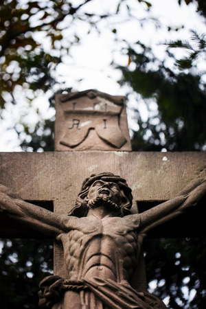Crucified Jesus Statueの写真素材