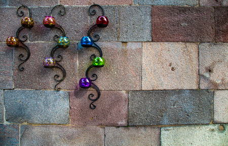 Candles and Brick Wallの写真素材