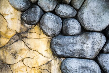 Grunge Crack Wall and Stones  Backgroundの写真素材