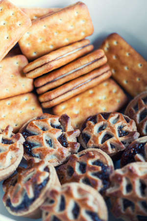 Bicsucits on a White Plateの写真素材