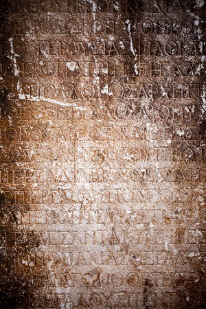 Ancient Alphabets on Marble Background Textureの写真素材