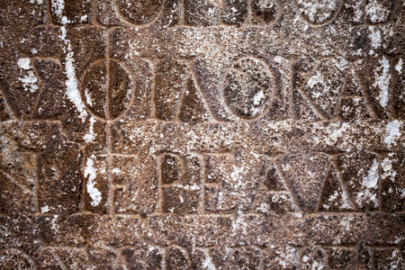 Ancient Alphabets on Marble Background Textureの写真素材