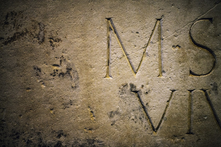 Ancient Alphabets on Marble Background Textureの写真素材