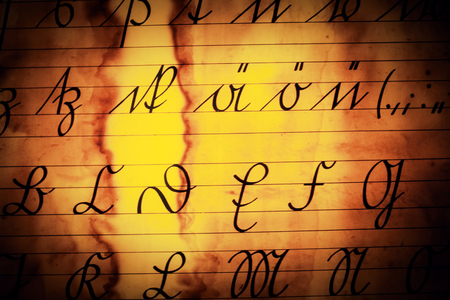 Vintage Latin Alphabets Backgroundの写真素材