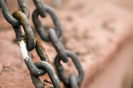 Old Rusty Metal Chain Industrial Conceptの写真素材