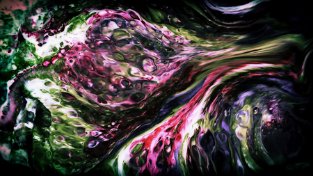 Colorful Ink Pattern Grunge Big Bang Chaos Spread on Milk and Water