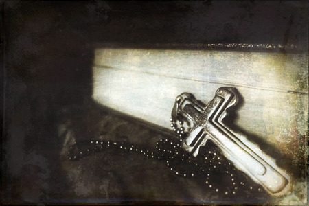 Christianity Religion Symbol Jesus Cross and Bibleの写真素材