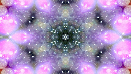 Abstract Colorful Shiny and Hypnotic Concept Symmetric Pattern Ornamental Decorative Kaleidoscope...