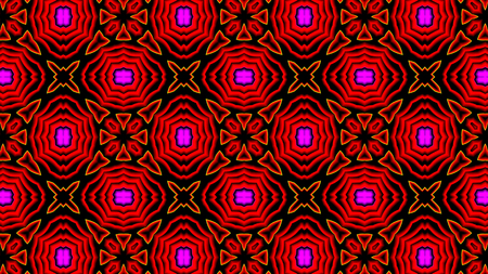 Abstract Colorful Shiny and Hypnotic Concept Symmetric Pattern Ornamental Decorative Kaleidoscope...