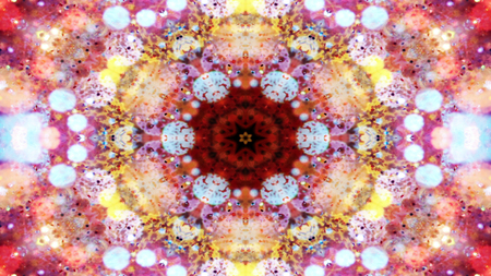 Abstract Colorful Shiny and Hypnotic Concept Symmetric Pattern Ornamental Decorative Kaleidoscope...