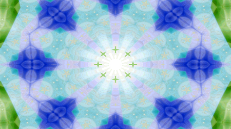 Abstract Colorful Shiny and Hypnotic Concept Symmetric Pattern Ornamental Decorative Kaleidoscope...