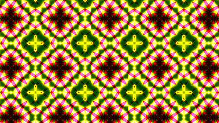 Abstract Colorful Shiny and Hypnotic Concept Symmetric Pattern Ornamental Decorative Kaleidoscope...