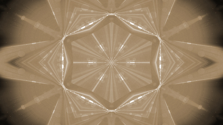 Abstract Colorful Shiny and Hypnotic Concept Symmetric Pattern Ornamental Decorative Kaleidoscope Movement Geometric Circle and Star Shapesの写真素材