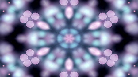 Abstract Colorful Shiny and Hypnotic Concept Symmetric Pattern Ornamental Decorative Kaleidoscope Movement Geometric Circle and Star Shapesの写真素材