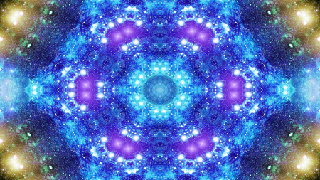 Abstract Colorful Shiny and Hypnotic Concept Symmetric Pattern Ornamental Decorative Kaleidoscope...