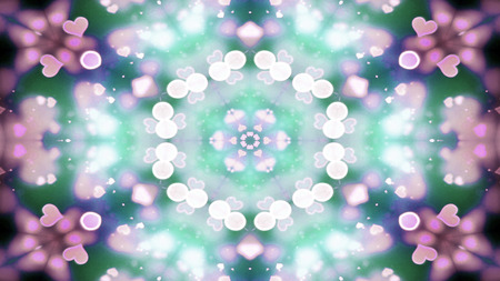 Abstract Colorful Shiny and Hypnotic Concept Symmetric Pattern Ornamental Decorative Kaleidoscope...