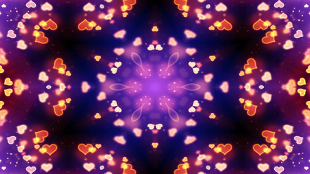 Abstract Colorful Shiny and Hypnotic Concept Symmetric Pattern Ornamental Decorative Kaleidoscope Movement Geometric Circle and Star Shapesの写真素材