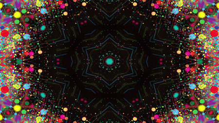 Abstract Colorful Shiny and Hypnotic Concept Symmetric Pattern Ornamental Decorative Kaleidoscope...