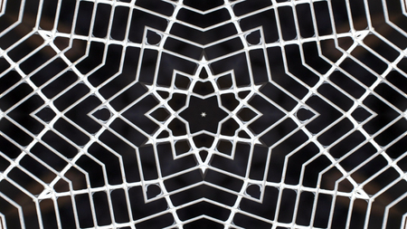 Abstract Colorful Hypnotic  Symmetric Pattern Ornamental Decorative Kaleidoscope Movement Geometric Circle and Star Shapesの写真素材