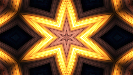 Abstract Colorful Hypnotic  Symmetric Pattern Ornamental Decorative Kaleidoscope Movement Geometric Circle and Star Shapesの写真素材