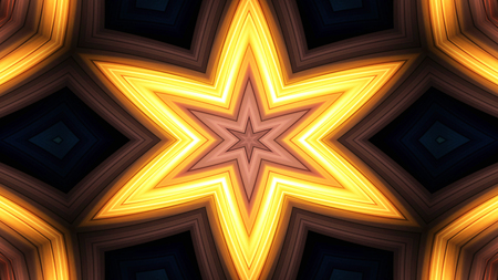 Abstract Colorful Hypnotic  Symmetric Pattern Ornamental Decorative Kaleidoscope Movement Geometric Circle and Star Shapesの写真素材