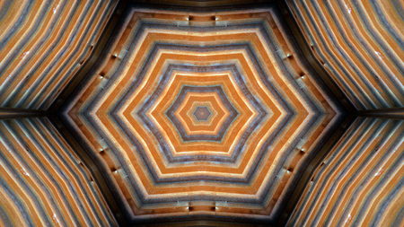 Abstract Colorful Hypnotic  Symmetric Pattern Ornamental Decorative Kaleidoscope Movement Geometric Circle and Star Shapesの写真素材